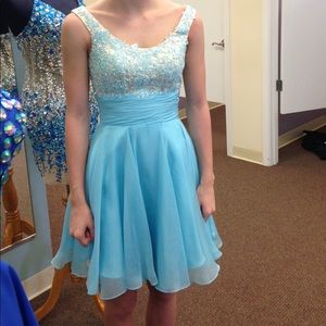 Short light blue dress